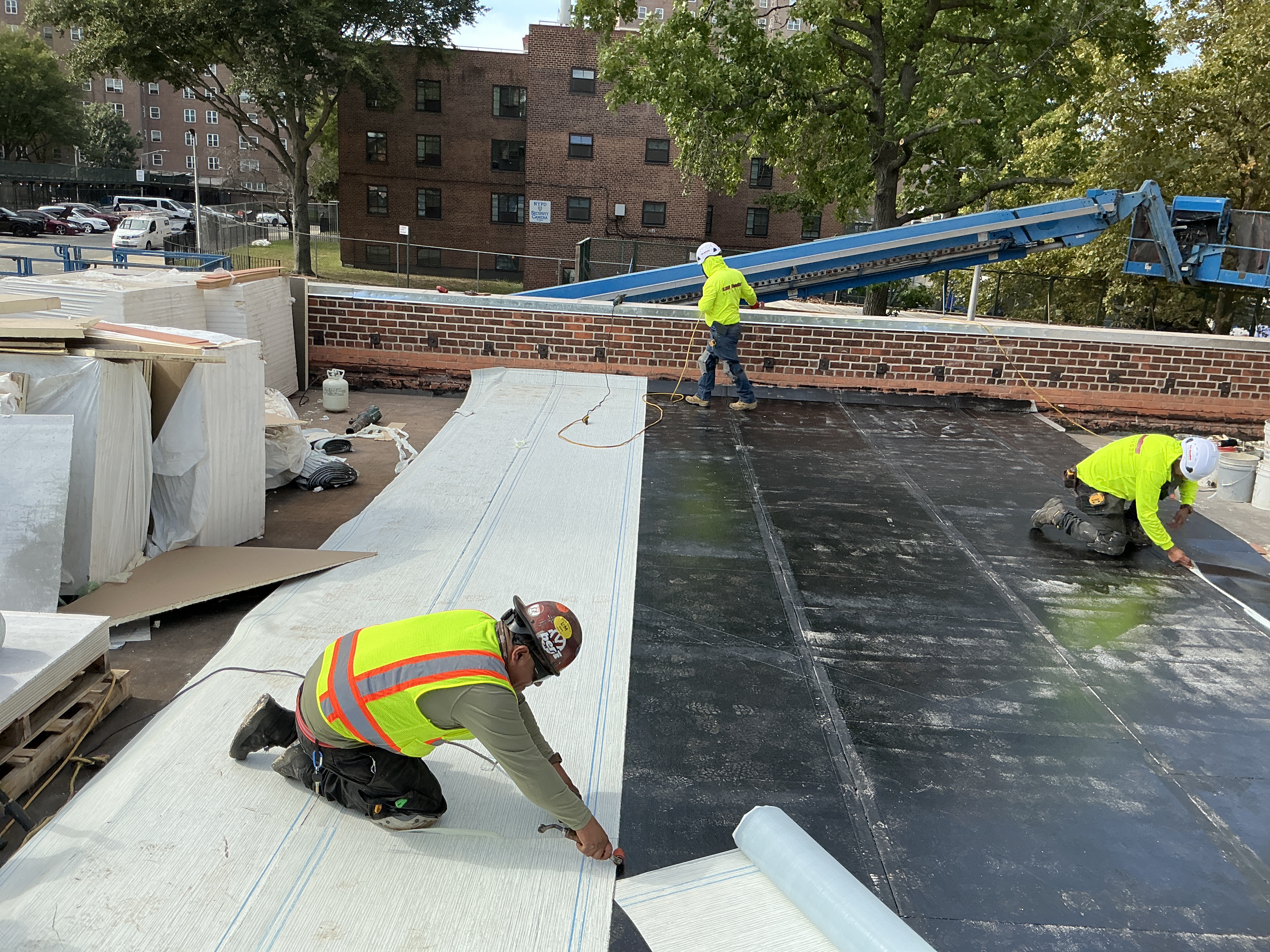 Equipment and crew at work